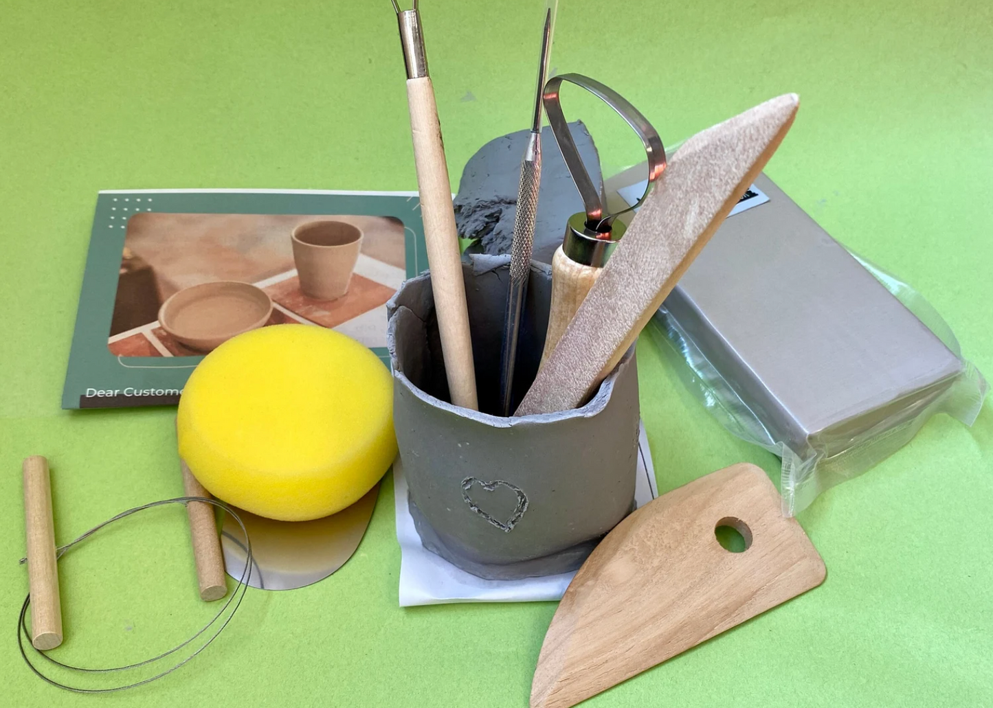 Pottery Kit - Air dry clay - Diy Craft Kit - Kits & how to - Pottery kit - Home Craft Kit - Adult Craft - Air Dry Clay Kit - Do it yourself