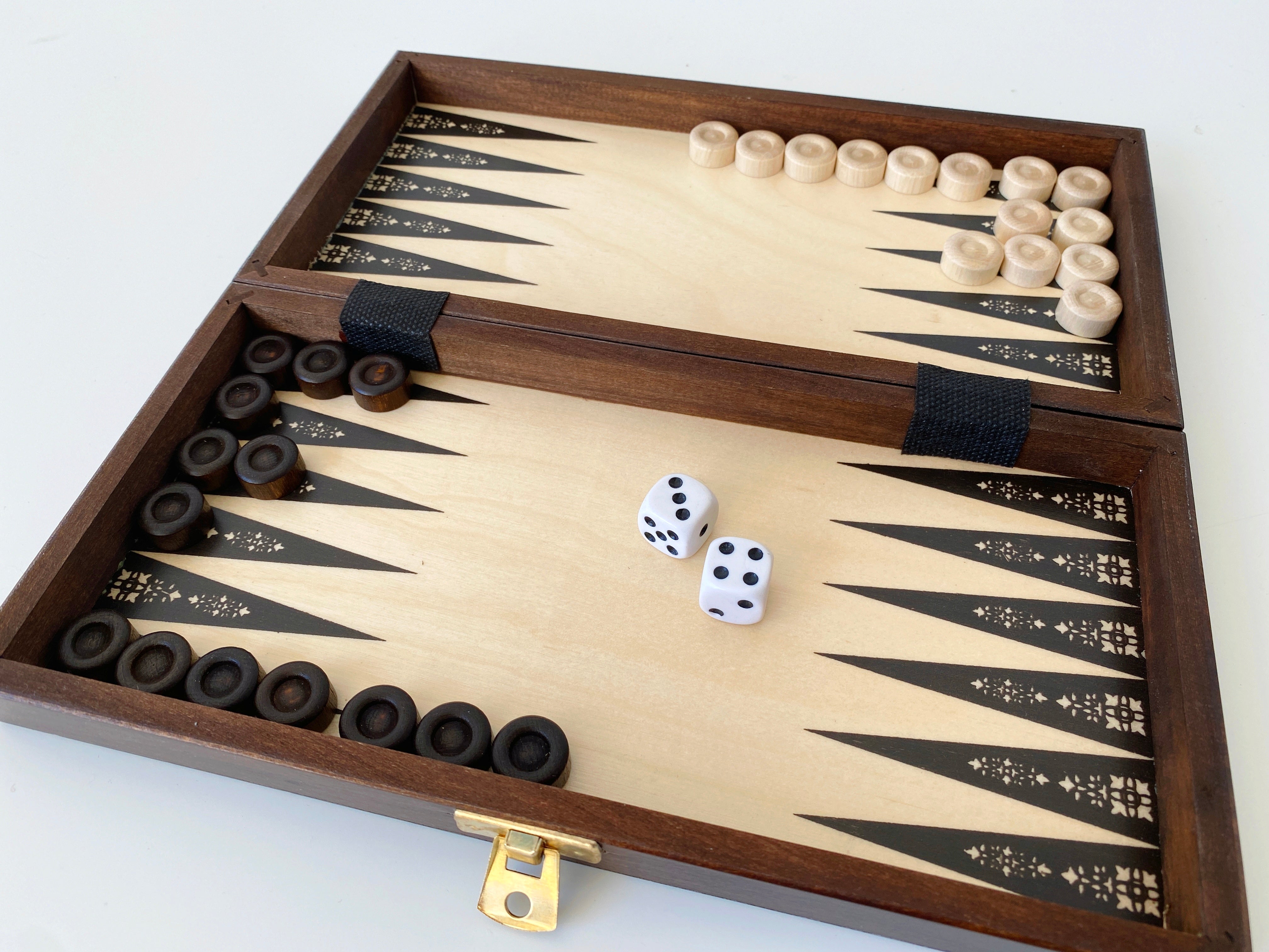 BIG SIZE 3in1 Wooden Chess Set Handmade Backgammon & Checkers 