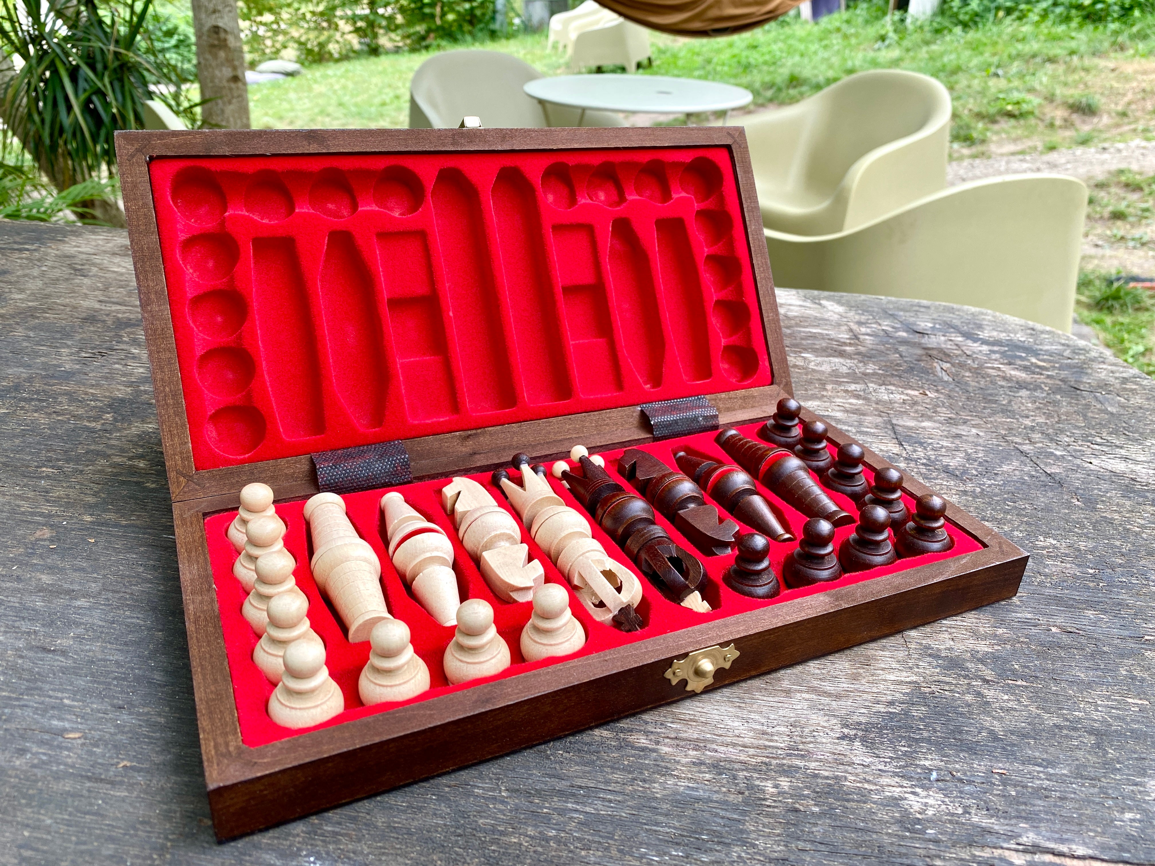 Wooden Chess Set with board 12" - Board Size: 12x6x1.7 inches - Unique Chess Sets - fathers day gifts