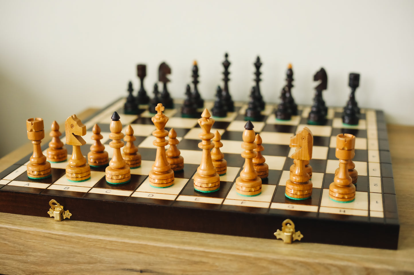 Chess Set - Beautiful Large Wooden Chess Sets - Wood Board 19 inch, Folding Storage Box Pieces - Fathers day gift